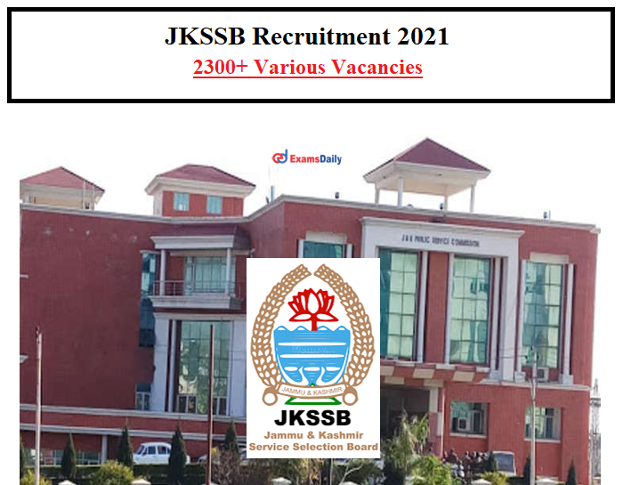 JKSSB Recruitment 2021 OUT