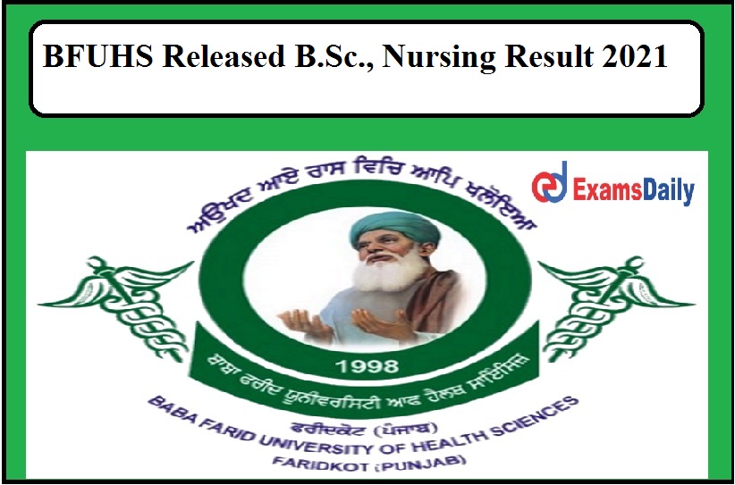 BFUHS Released B.Sc., Nursing Result 2021