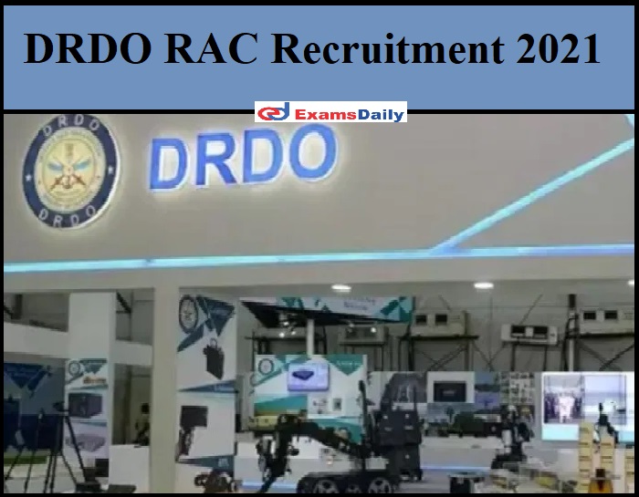 DRDO RAC Recruitment 2021