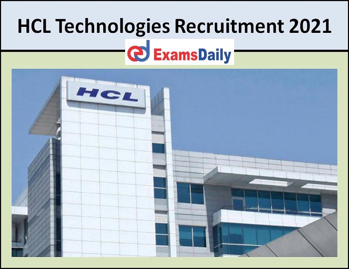 HCL Technologies Recruitment 2021