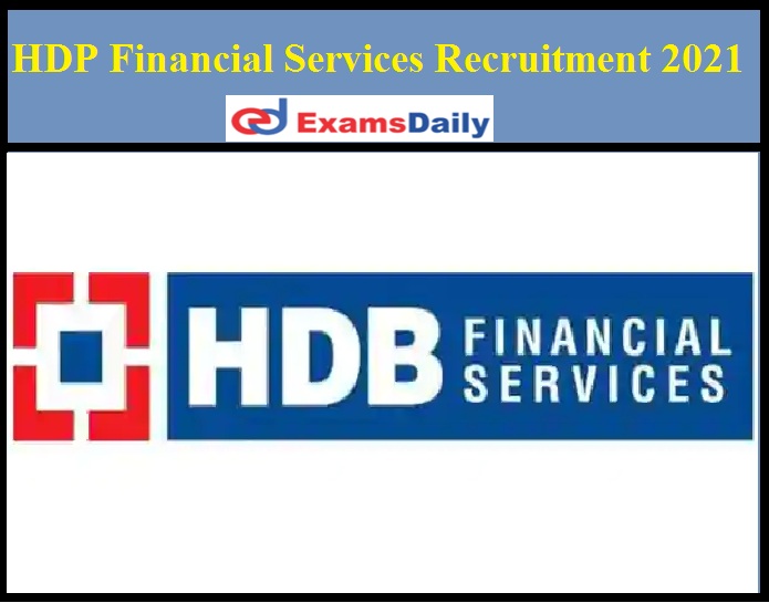 HDP Financial Services Recruitment 2021
