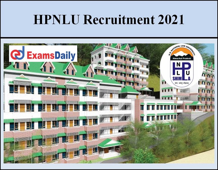 HPNLU Recruitment 2021 OUT