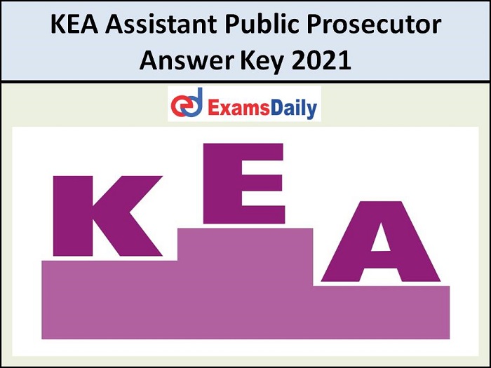KEA Assistant Public Prosecutor Answer Key 2021 OUT