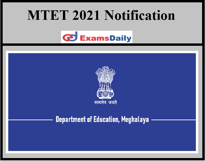 MTET 2021 Notification