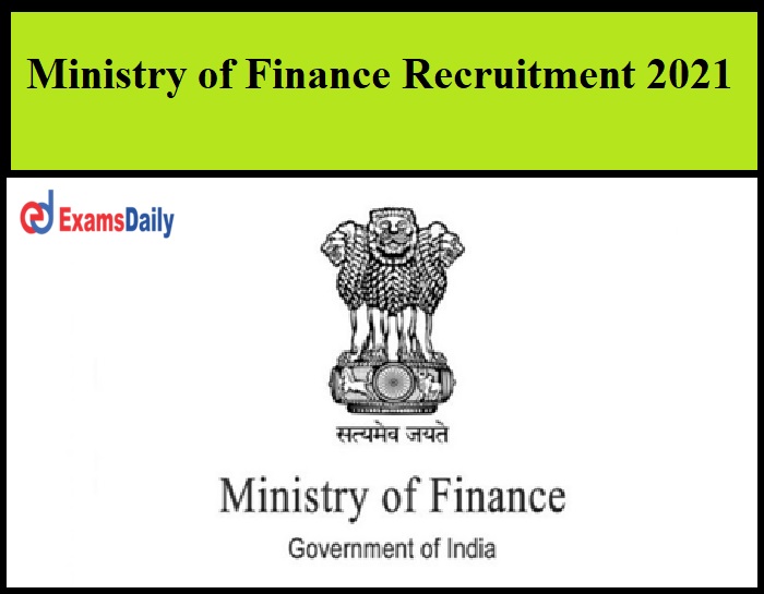 Ministry of Finance Recruitment 2021