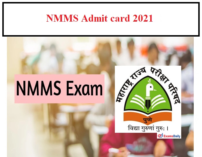 NMMS Admit card 2021 Maharashtra OUT
