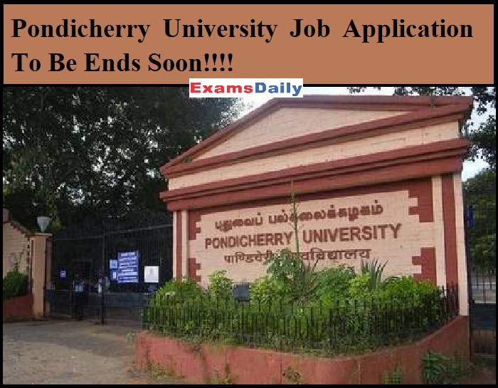 Pondicherry University Job Application To Be Ends Soon!!!!