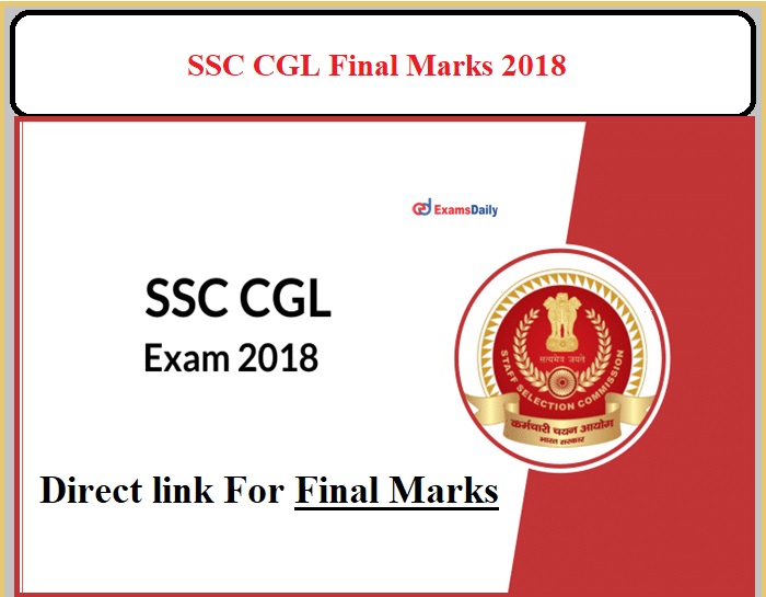 SSC CGL Final Marks 2018