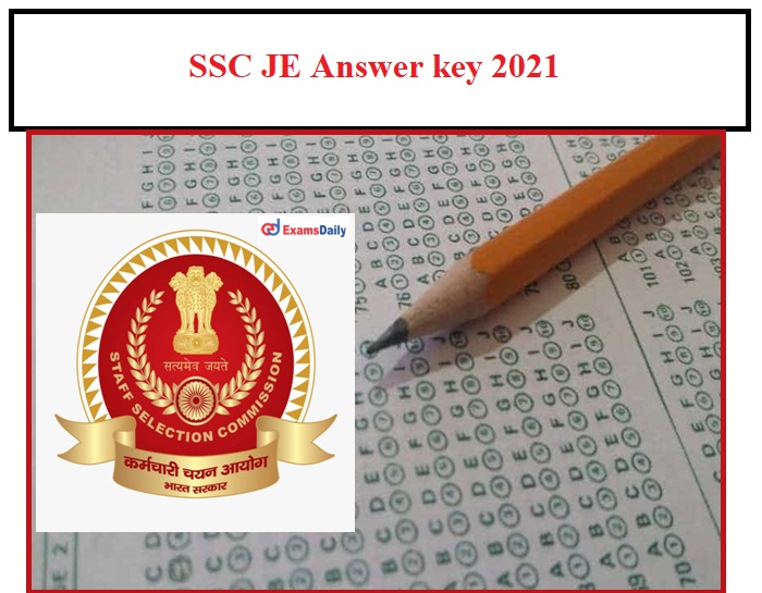 SSC JE Answer key 2021