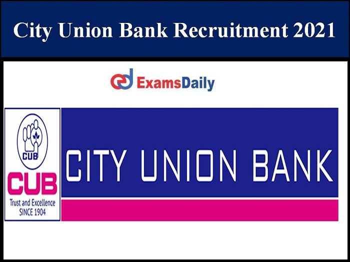 city union bank recruitment 2021