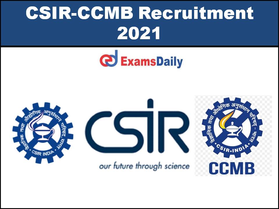 csir-ccmb recruitment 2021