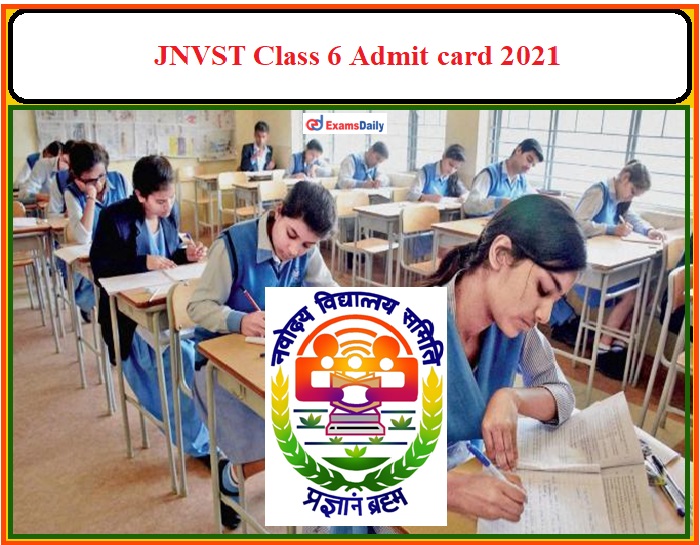 NVS JNVST class 6 admit card 2021