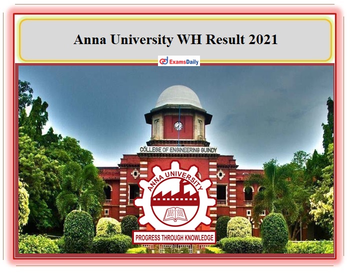 Anna University WH Result Released