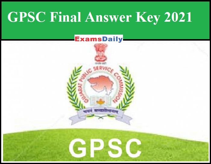GPSC Final Answer Key 2021