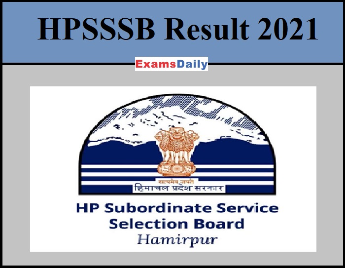 HPSSSB Result 2021