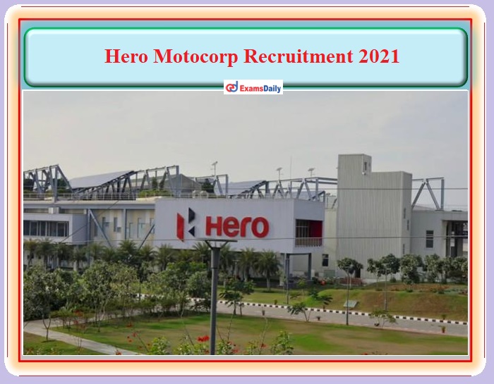 Hero Motocorp Careers 2021 OUT