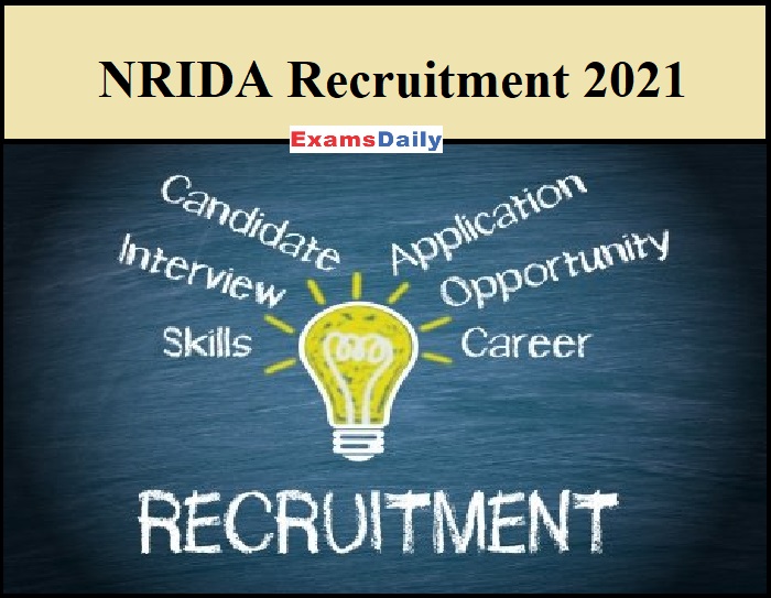NRIDA Recruitment 2021