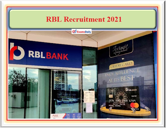 RBL Bank Announces Job Vacancy 2021 For Graduates