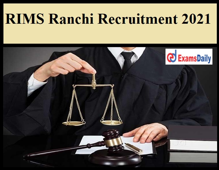 RIMS Ranchi Recruitment 2021