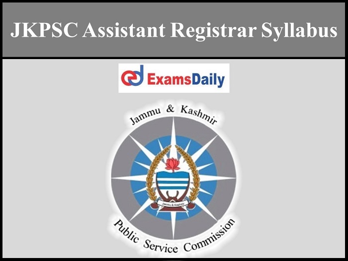 jkpsc assistant registrar syllabus