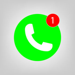 119725664 phone vector icon with one missed call sign white on green background for graphic design logo web si