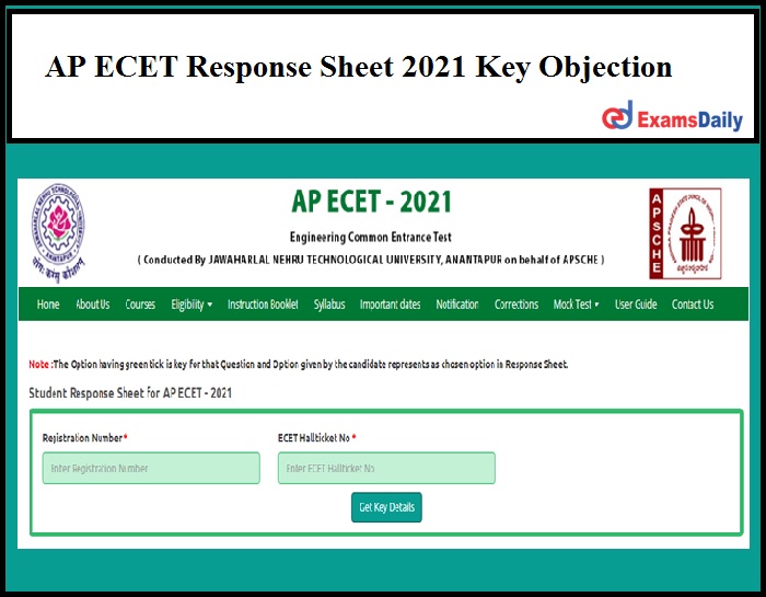 AP ECET Response Sheet 2021