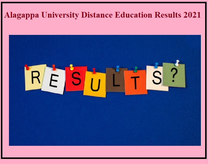 Alagappa University Distance Education Results 2021