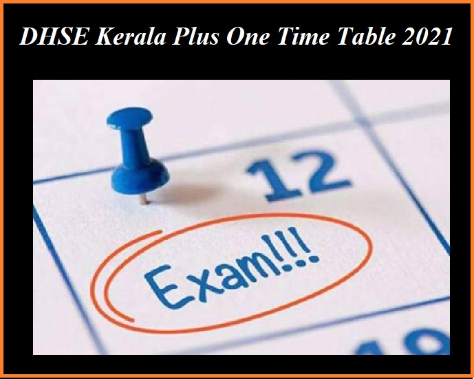 DHSE Kerala Plus One Time Table 2021