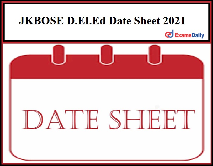 JKBOSE D.EI.Ed Date Sheet 2021