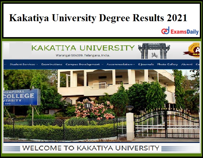Kakatiya University Degree Results 2021