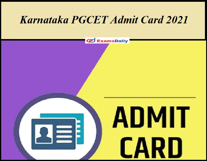 Karnataka PGCET Admit Card 2021