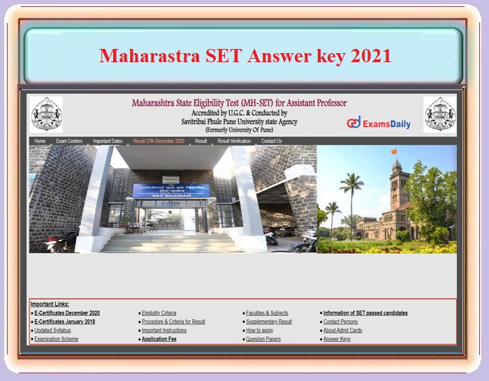 MH SET Answer Key 2021 – Download Cut Off marks, Objection Tracker and Details Here!!!