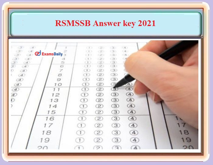 RSMSSB Agriculture Supervisor Answer Key 2021 OUT – Download Objection Tracker Details Here!!!