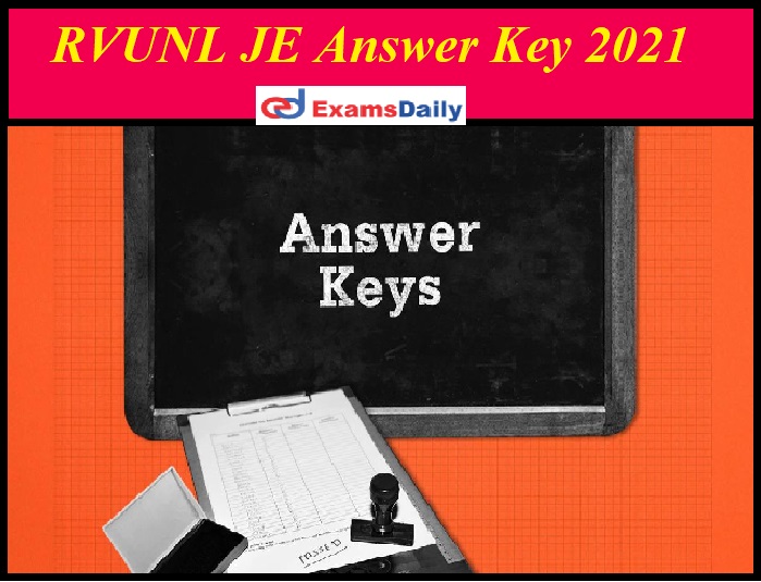RVUNL JE Answer Key 2021