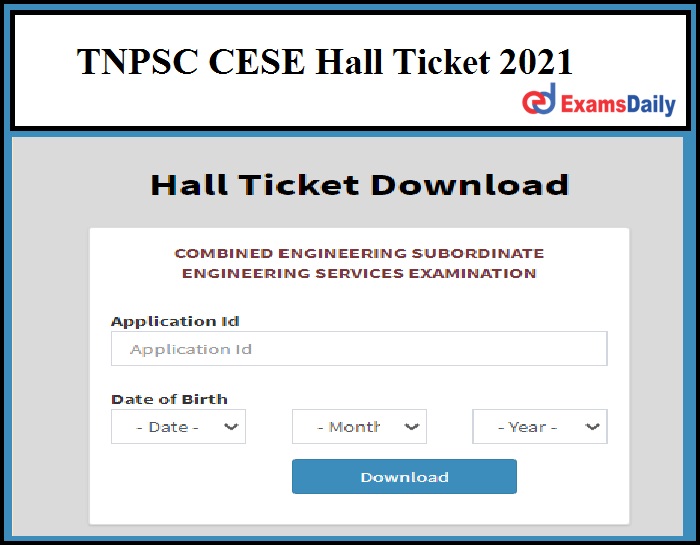 TNPSC CESE Hall Ticket 2021