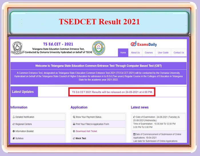 TSCHE EDCET Results 2021 Manabadi Date OUT – Download Details Here!!!