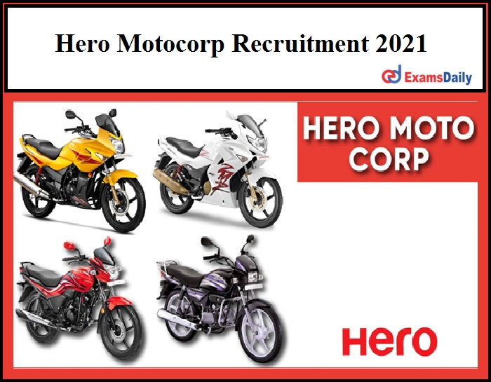 Hero Motocorp Recruitment 2021