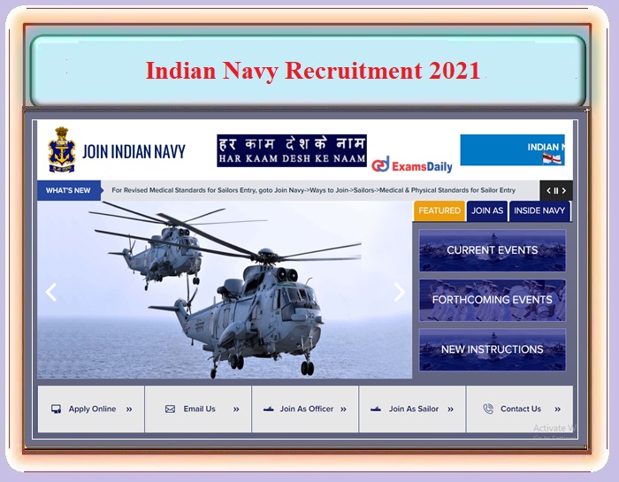 Indian Navy Recruitment 2021 Apply Online Begins – For B.E. B.Tech Candidates - Download Notification PDF Here!!!