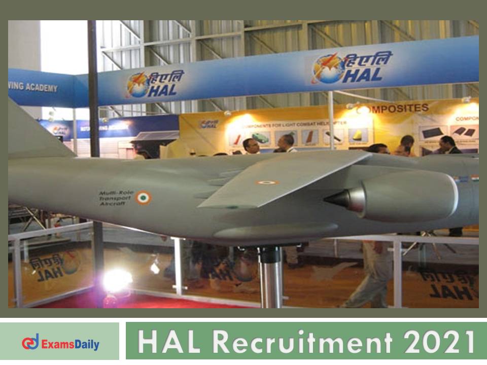 HAL Recruitment 2021 OUT – No Application FEE
