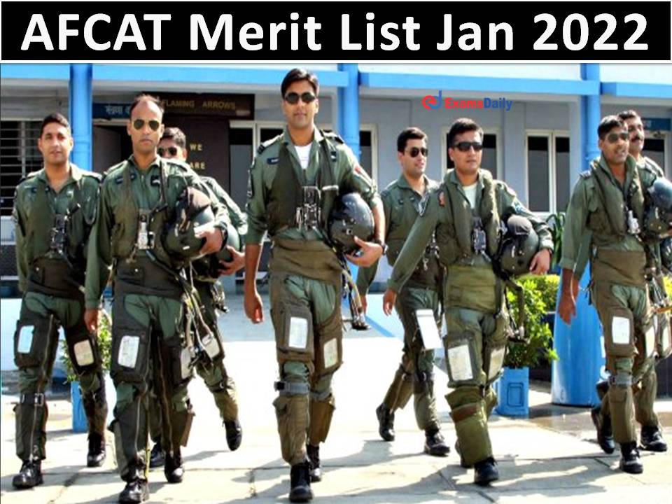 AFCAT Merit List Jan 2022