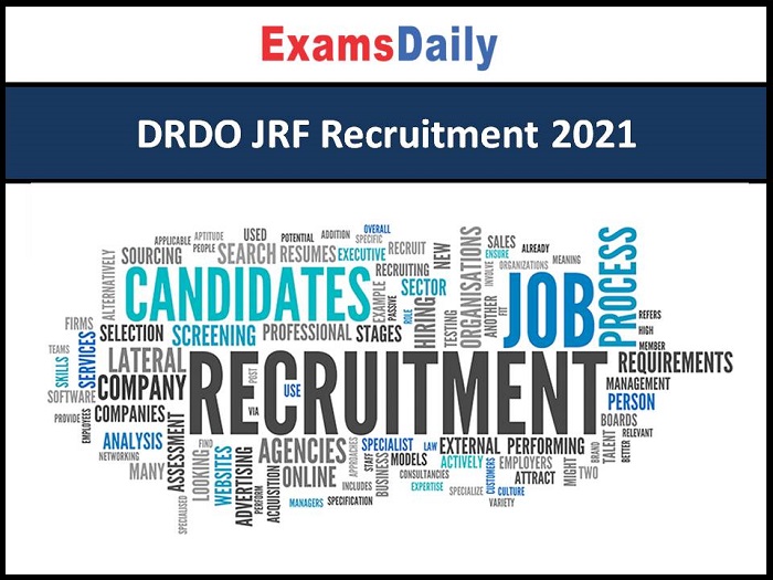 DRDO JRF Recruitment 2021