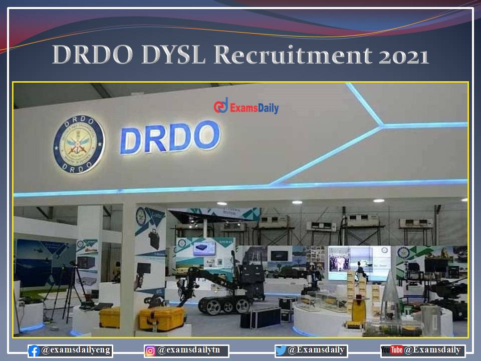 DRDO Recruitment 2021 OUT – JRF Vacancies for Engineering Candidates - Apply Here!!!