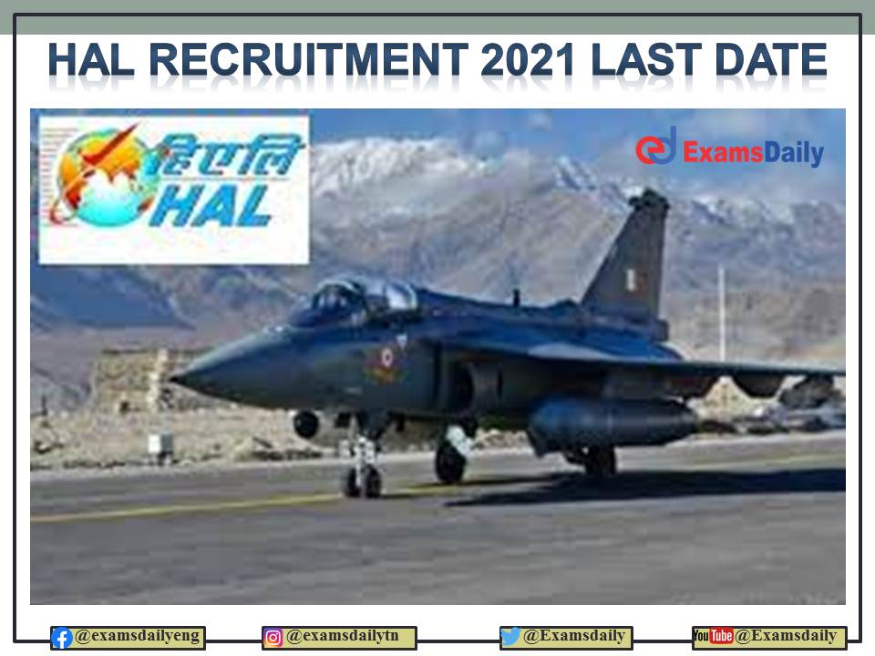 HAL Recruitment 2021 Last Date – Apply Immediately!!!
