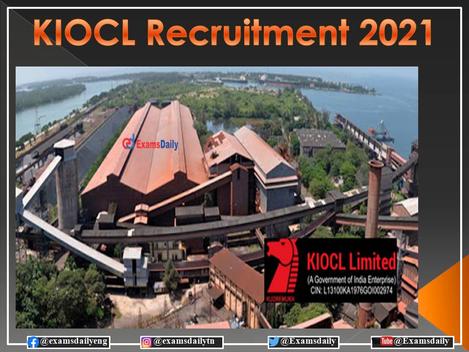 KIOCL Recruitment 2021 OUT – Walk in Interview for Engineering Candidates!!!