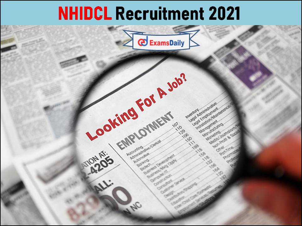 NHIDCL Recruitment 2021 