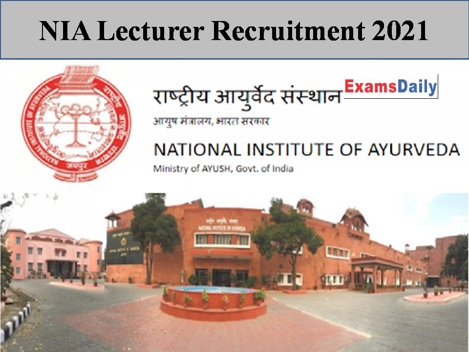 NIA Lecturer Recruitment 2021