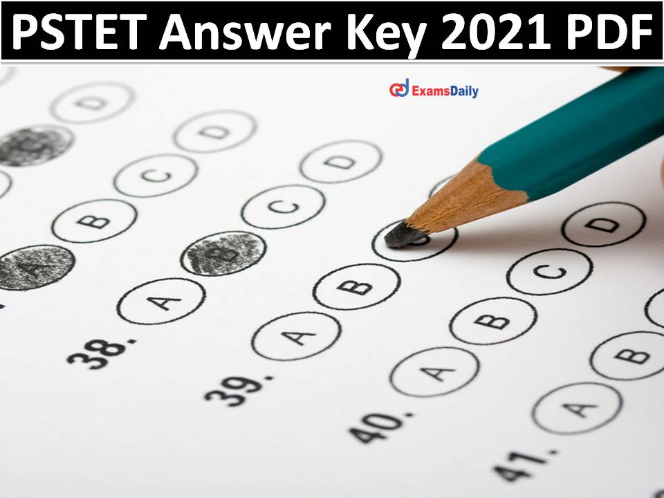 PSTET Answer Key 2021 PDF