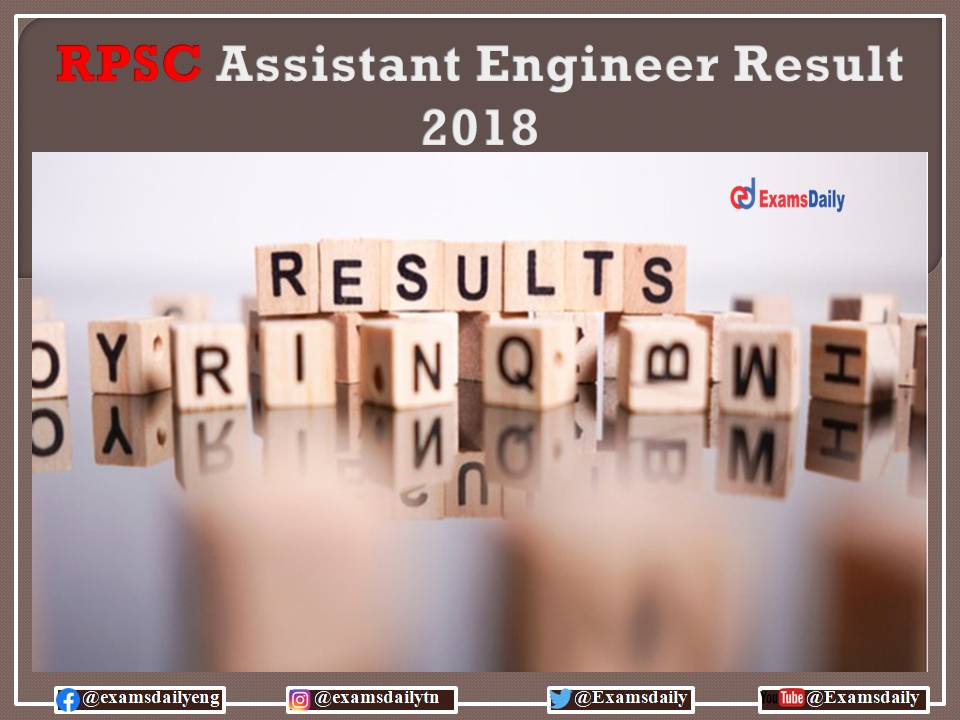 RPSC Assistant Engineer Result 2018 – 2021 OUT – Download AEN Mark Details Here!!!