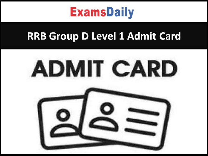 RRB Group D Level 1 Admit Card