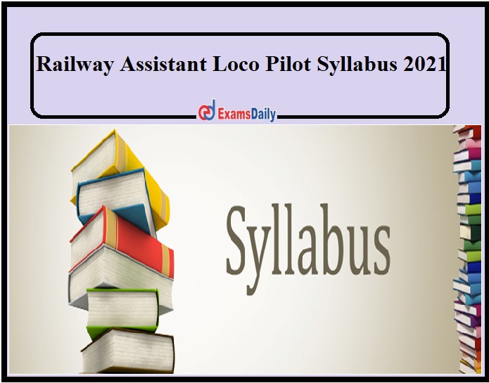 RRB Assistant Loco Pilot Technicians Syllabus 2021 PDF